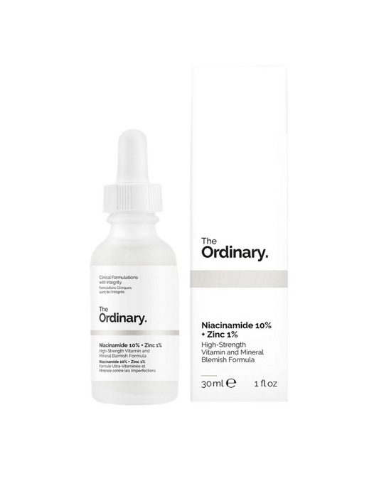 The Ordinary Niacinamide and Zinc Serum for the treatment of oily and greasy skin blemishes