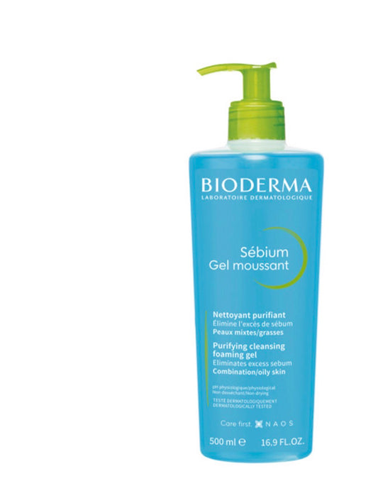 Bioderma Sebium Gel Moussant Purifying Foaming – غسول سيبيوم الجل الرغوي المنقّي للبشرة الدهنية والمختلطة بيوديرما 500 مل